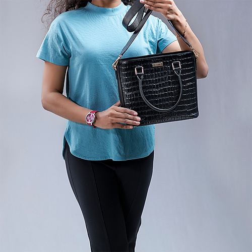 Enola Handbag – Printed Black