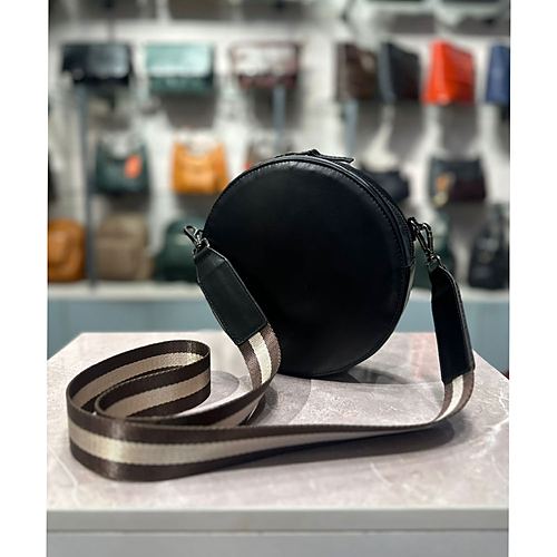 Emily Crossbody – Black with Brown belt