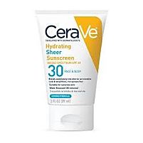 CeraVe Hydrating Sheer Sunscreen SPF 30 for Face & Body 89ml