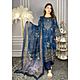 Navy Blue Floral Swiss Cotton Three-Piece Set - Jom Jom Premium Collection