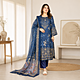 Navy Blue Floral Swiss Cotton Three-Piece Set - Jom Jom Premium Collection