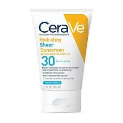 CeraVe Hydrating Sheer Sunscreen SPF 30 for Face & Body 89ml